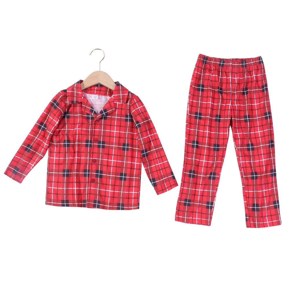 Christmas Family Matching Pajamas Mother Daughter Father Son Clothing Set Women Girls Boys Red Striped Sleepwear Family Look