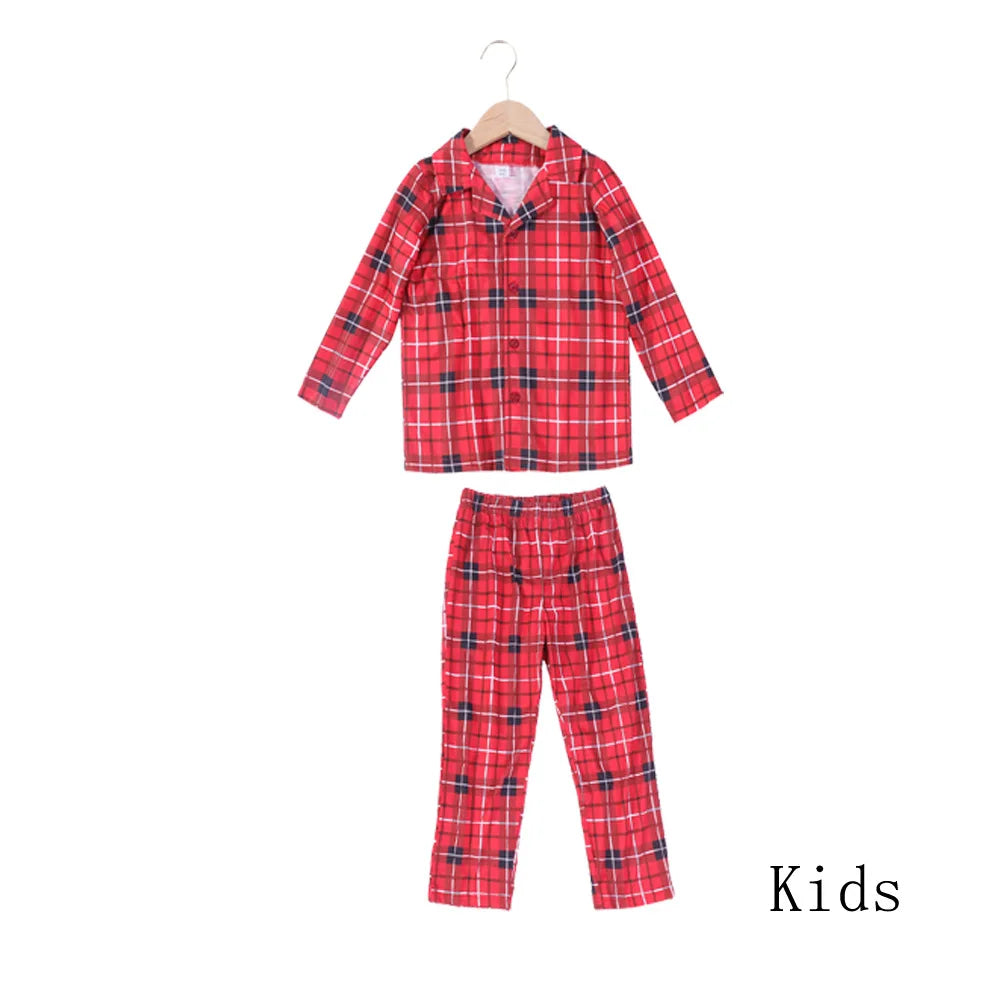 Christmas Family Matching Pajamas Mother Daughter Father Son Clothing Set Women Girls Boys Red Striped Sleepwear Family Look