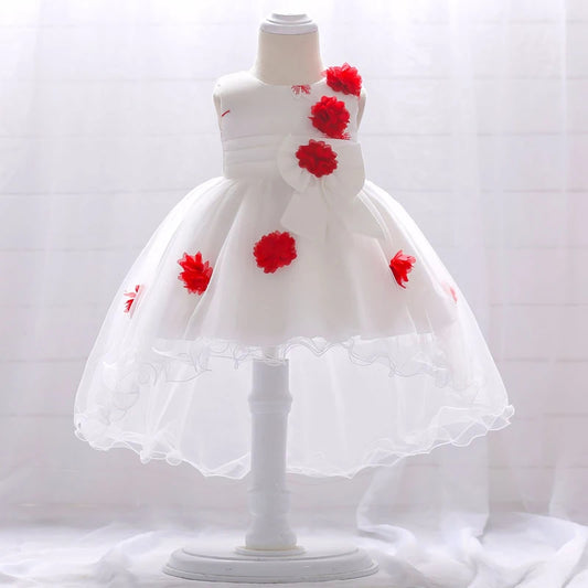 2023 Infant Baby Girl Summer Dresses Toddler Girls 1 Year Birthday Party Baptism Dress Newborn Baby Christening Gown Clothes